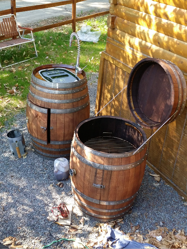 Outdoor sink and smoker barrel made to order price depending