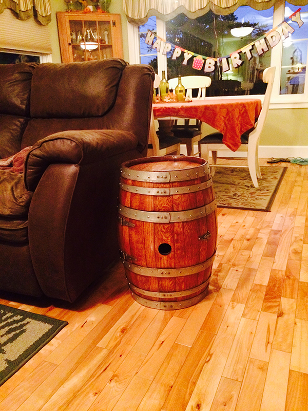 End table small whiskey barrel - $220