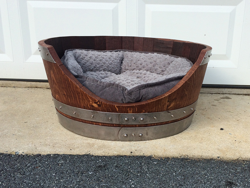 Small dog bed with bedding - $250